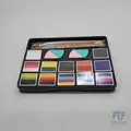 Produktbild: Gesichtsmalset Profi 12x10g Schminke Palette Schablonen Halloween Kinder ungifti