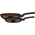 Produktbild: GSW Pfannenset Terra, Braun, Schwarz, Metall, 2-teilig, 1,5 / 2,1 L, rund, ISO 9001, hitzebeständige Griffe, rostfrei, antihaftbeschichtet, geschmacksneutral, ergonomischer Griff, energiesparend, Thermoboden, wärmeisolierter Griff, Kochen, Pfannen, Pfannensets
