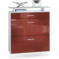 Produktbild: Vladon Schuhschrank, Bordeaux, Holzwerkstoff, 89x96x23 cm, Garderobe, Schuhaufbewahrung, Schuhschränke