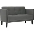 Produktbild: vidaXL Zweisitzer-Sofa Dunkelgrau 111 cm Stoff 4100561