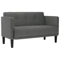 Produktbild: vidaXL Zweisitzer-Sofa Dunkelgrau 111 cm Stoff, Zweiersofa, Sofa, gepolstertes Sofa, 2-Sitzer-Sofa, Couch, Polstersofa, Lounge Sofa, Wohnzimmersofa