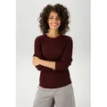Produktbild: Strickpullover ANISTON CASUAL, Damen, Gr. 36, rot (bordeaux), Feinstrick, Obermaterial: 100% Polyacryl, Strukturmuster, unifarben, figurbetont hüftlang, Rundhals, Strickkante, Pullover Strickpullover, im Ripp-Muster-Mix, Topseller