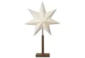 Produktbild: Standleuchte Stern Karo Mini E14 Holz Papier 55cm Beige Akazie Fenster Deko