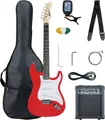 Produktbild: Top rote E-Gitarre als Einsteiger Set mit Verstärker, Tuner, Gigbag und Saiten