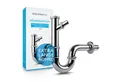 Produktbild: Bächlein Siphon Universaler Röhrensiphon, (flexibler Waschbeckenablauf mit Geräteanschluss), Einfache Montage - Hochwertiger Chrom-Ablauf