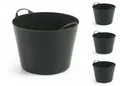 Produktbild: Kreher Aufbewahrungskorb Set: 4 x Flexibler Mehrzweckkorb 40 Liter (Schwarz)