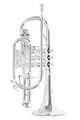 Produktbild: Roy Benson Bb-Kornett CR-302S (professionelles Kornett mit ML Bohrung, 119mm Messing Schallstück, Goldmessing Mundrohr, Neusilber Außenzüge und Edelstahl Ventilen), versilbert