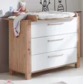 Produktbild: Wickelkommode mit Soft-Close und Mitteltrennsteg  Artisan Oak / Kreideweiß