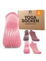 Produktbild: Occulto Damen & Herren Yoga Socken 2er Pack, 4er Pack (Modell: Mady) 2 Paare | Pink-Rot 35-38