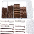 Produktbild: 300 Stück Haarnadeln Bobby Pins Set, Metal Haarklammern Damen Hair Accessories, French U-Haarklammern 2inch 2.36inch, Hair Pins für 2inch 2.75inch, Haargummis in Aufbewahrungsbox (300PCS/Braun)