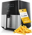 Produktbild: Clatronic® Heißluftfritteuse XXL - 5L Fritteuse | Heißluft für fettfreies frittieren| Edelstahl-Airfryer mit digitalem Touchscreen | 360° Air-Flow | Heißluft-Friteuse mit 8 Programmen | FR 3782 H