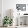 Produktbild: Schmales hohes Highboard weiß 31,5x32x122,5 cm für Wohnzimmer