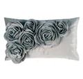 Produktbild: PAD Dekoobjekt Kissenhülle Samt Floral Hellgrau (30x50cm)