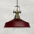Produktbild: bamyum Asletl Hängelampe Industrial aus Metall Ø41 cm, Küchenlampe Vintage, Hängelampe Esstisch E27, Pendelleuchte Bordeaux, Wohnzimmerlampe Hängend Vintage, Pendelleuchte Esstisch