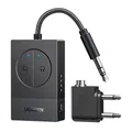 Produktbild: UGREEN Bluetooth Adapter Flugzeug 5.4 Transmitter für 2 Airpods oder Kopfhörer, 19 Std. Akkulaufzeit, 3,5mm AUX Bluetooth Sender Klinke, kompatibel mit Flugzeug, TV, Fitnessstudio