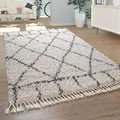 Produktbild: Paco Home Teppich Wohnzimmer, Schlafzimmer/Hochflor Shaggy in versch. Designs Farben und Größen, Grösse:120x170 cm, Farbe:Creme 12