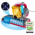 Produktbild: CLEANmaxx Matratzenreinigungsgerät Milbensauger Rotation Power mit UV-C-Licht & HEPA-Filter, 450 W, beutellos, Handstaubsauger für Matratzen, Ultraschall & Wärme grau|rot