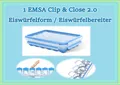 Produktbild: Eiswürfelbereiter Eiswürfel Eiswürfelbox Form für 24 Würfel EMSA Clip&Close 2.0