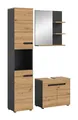 Produktbild: xonox.home - Badkombination Canu 3-tlg. Set 116x193x34 cm in Basalt grau und Artisan - Badezimmerkombination Badmöbel Badset - zeitloses Design