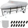 Produktbild: VEVOR Bootspersenning Abdeckplane Bootsplane, 518–579 cm Persenning Schlauchboot 600D Oxford-Gewebe Bootspersenning Abdeckung mit Aufbewahrungstasche 435 x 300 mm, Angelboot Bootsabdeckplane Grau