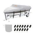 Produktbild: VEVOR Bootspersenning Abdeckplane Bootsplane, 518–579 cm Persenning Schlauchboot 600D Oxford-Gewebe Bootspersenning Abdeckung mit Aufbewahrungstasche 435 x 300 mm, Angelboot Bootsabdeckplane Grau