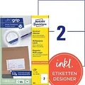 Produktbild: AVERY Zweckform ultragrip Universaletiketten 3655 Selbstklebend DIN A4 Weiß 210 x 148 mm 100 Blatt à 2 Etiketten
