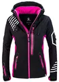 Produktbild: Rock Creek Damen Softshell Jacke Windbreaker Regenjacke Übergangsjacke Softshelljacke Damenjacke Regenmantel Outdoorjacke D-402 Schwarz-Pink XS