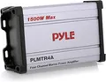 Produktbild: Pyle 4-Channel Marine Amplifier Receiver - Waterproof and Weatherproof Audio Subwoofer for Boat Stereo Speaker & Other Watercraft - 1200 Watt Power, Wired RCA, AUX and MP3 Audio Input Cable - PLMTR4A