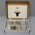 Produktbild: WMF Steakbesteck Set 12-teilig Steakmesser Steakgabel Edelstahl inkl. Holzkiste