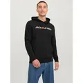 Produktbild: Kapuzensweatshirt »JJECORP Hoodie mit Logo und hohem Tragekomfort«, bedruckt, casual, regular fit, Baumwollmischung, Rundhals, Gr. XL, Black, , 13276722-XL