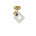 Produktbild: Qazqa - Art Deco Art Deco Deckenstrahler Gold I Messing mit Glas verstellbar – Laura I Wohnzimmer I Schlafzimmer - Rund - LED geeignet E27