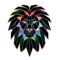 Produktbild: 2 x Polygon Tier Sticker Hologramm Aufkleber Tiere Origami Geometrisch Selbstklebend Kunst für Auto Motorrad Laptop Kühlschrank Wand Dekor R117 (Löwe)