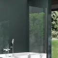 Produktbild: Mai & Mai Duschwand für Badewanne Badewannenwand Sicherheitsglas mit NANO-Versiegelung Badewannentrennwand Badewannenaufsatz 80x140cm Cortona201