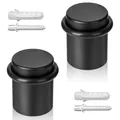 Produktbild: ECENCE Türstopper Boden zum Schrauben 2x Türaufhalter Edelstahl Ø30x40mm Door stopper Schwarz inklusive Schrauben und Dübel