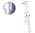 Produktbild: vidaXL Duschsystem Duschpaneel Glas 25×44,6×130 cm Weiß, Höhe 45 cm