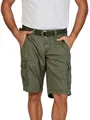 Produktbild: Timezone Cargo Shorts Herren mit Gürtel Regular Fit MaguireTZ Kurze Hosen Cargoshorts Sommer 100% Baumwolle, Größe:32, Farbe:Olive Wood (4211)