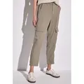 Produktbild: Cargohose STREET ONE, Damen, Gr. 42, Länge 28, grau (vintage stone), Stoff, 68% Lyocell, 32% Viskose, unifarben, gerade, unten schmal normal, Hosen Cargohose, aus Lyocell