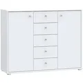 Produktbild: Kommode, Weiß, Holzwerkstoff, 4 Fächer, 5 Schublade(n) Schubladen, 108.8x85.5x34.8 cm, Typenauswahl, Beimöbel erhältlich, stehend, Wohnzimmer, Kommoden & Sideboards, Kommoden