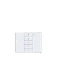 Produktbild: Forte Tempra 2 Kommode mit 2 Türen und 5 Schubladen, Holzwerkstoff, weiß, Bx H xT: 108,8 x 85,5 x 34,8 cm