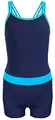 Produktbild: Aquarti Mädchen Badeanzug – Sport Badeanzug Mädchen mit Bein und Racerback, Chlorresistent, Farbe: Dunkelblau/Türkis, Größe: 128