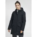 Produktbild: OXMO OXTamila Damen Übergangsmantel Parka Lange Jacke mit Kapuze - Schwarz - XS