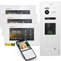 Produktbild: Balter EVO-HD Video Türsprechanlage mit Fingerprint, Video Türklingel, Smartphone App,1 Familienhaus, 3X 7 Zoll Monitore, Türklingel mit Kamera Full HD, 2 Draht Bus, 175° Weitwinkel, RFID,1080P