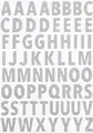 Produktbild: HobbyFun Glitzer Sticker Buchstaben 64 Stk Aufkleber Kunststoff Höhe 1.5 cm selbstklebend ganzjährig ideal für Bastelprojekte und Dekoration Silber