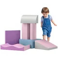 Produktbild: HOMCOM 7 TLG. Schaumstoff Bausteine Kinder Softbausteine Toben & Klettern Bauklötze Weiche Riesenbausteine Bauspielzeug Schaumstoffblöcke Bausteinset für Baby & Kleinkinder Schloss-Set Mehrfarbig