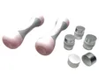 Produktbild: Gummierte, einstellbare Hanteln Relaxdays 2 Stück à 1 - 2 kg rosa