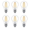Produktbild: 6 x Philips LED Filament Birnenform A60 8,5W =75W E27 klar 1055lm warmweiß 2700K