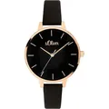 Produktbild: s.Oliver Damen Uhr Armbanduhr Leder SO-3660-LQ - Schwarz