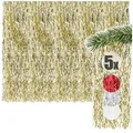 Produktbild: com-four® 5X Lametta - Goldfarbene Lametta Girlande für Weihnachten - Christbaumschmuck für den Tannenbaum - Lametta-Vorhang mit welligen Fäden (goldfarben - 05 Stück)