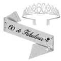 Produktbild: 60. Geburtstags Tiara 60 & Fabulous Geburtstags-Krone Schärpe Set 60 geburtst...