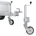 Produktbild: Schwerlast Automatik Stützrad 500kg 60mm Vollgummi Stahlfelge Anhänger Wohnwagen